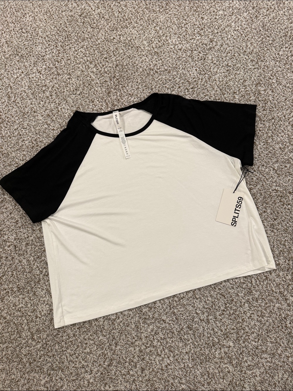 NWT SPLITS59 BASEBALL TEE BLACK AND WHITE LARGE